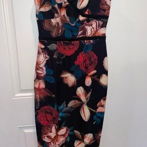 Black Halo black floral dress